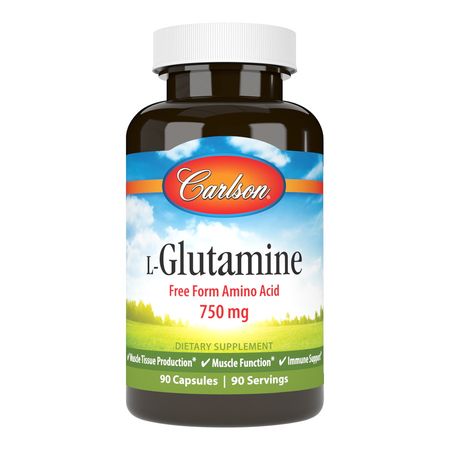 Аминокислота Carlson Labs L-Glutamine 750 mg, 90 капсул