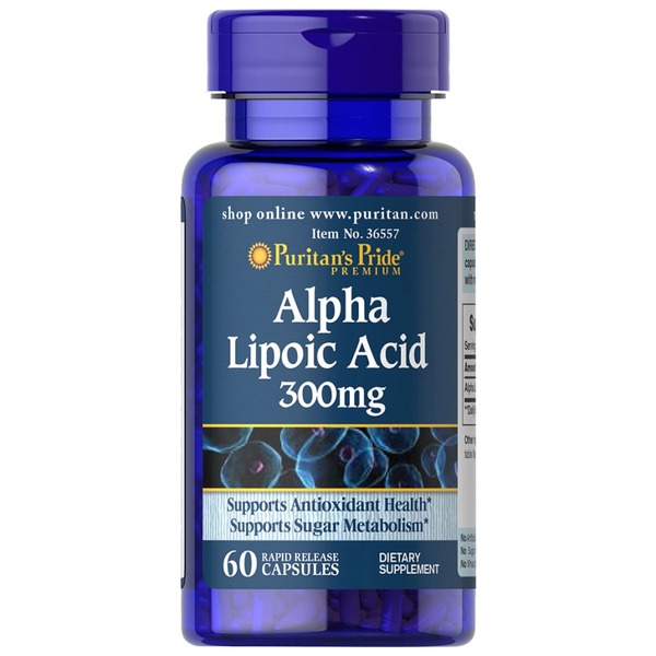 Натуральна добавка Puritan's Pride Alpha Lipoic Acid 300 mg, 60 капсул