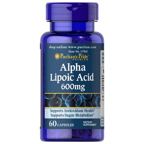 Натуральна добавка Puritan's Pride Alpha Lipoic Acid 600 mg, 60 капсул