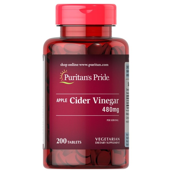Натуральна добавка Puritan's Pride Apple Cider Vinegar 480 mg, 200 таблеток
