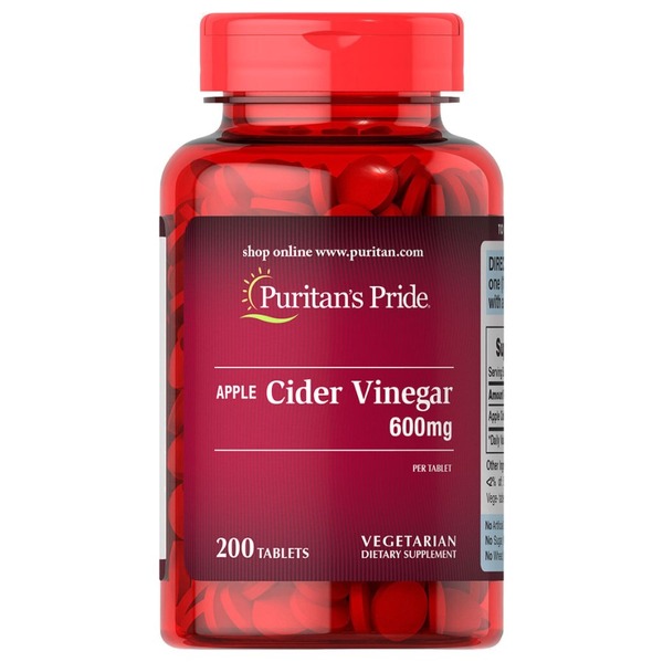Натуральна добавка Puritan's Pride Apple Cider Vinegar 600 mg, 200 таблеток