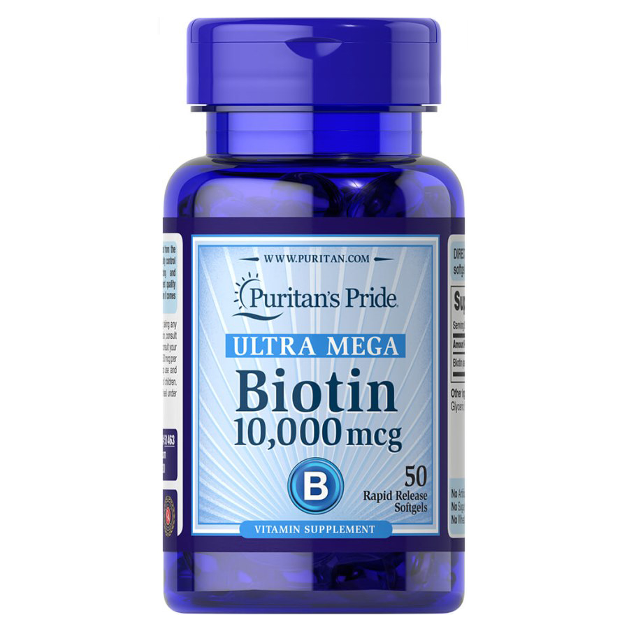 Витамины и минералы Puritan's Pride Biotin 10000 mcg, 50 капсул