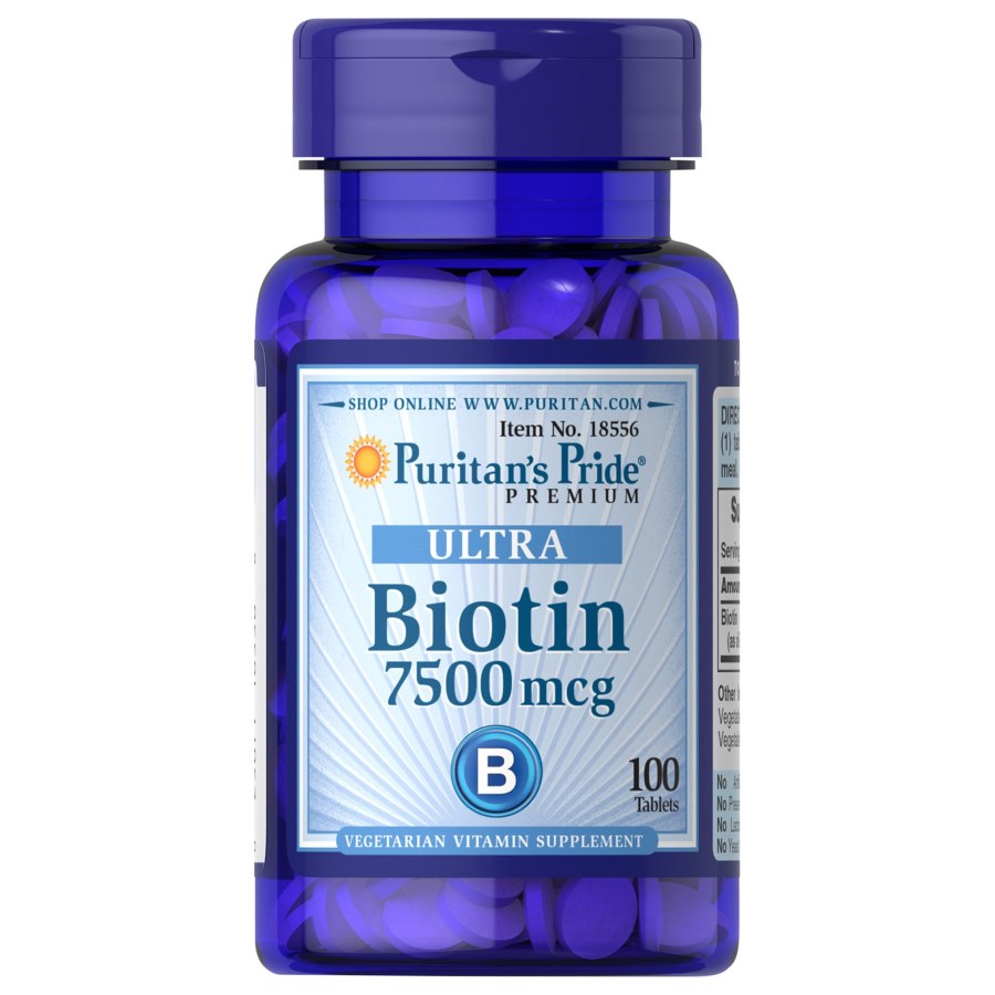 Біотин Puritan's Pride Biotin 7500 mcg Ultra, 100 таблеток