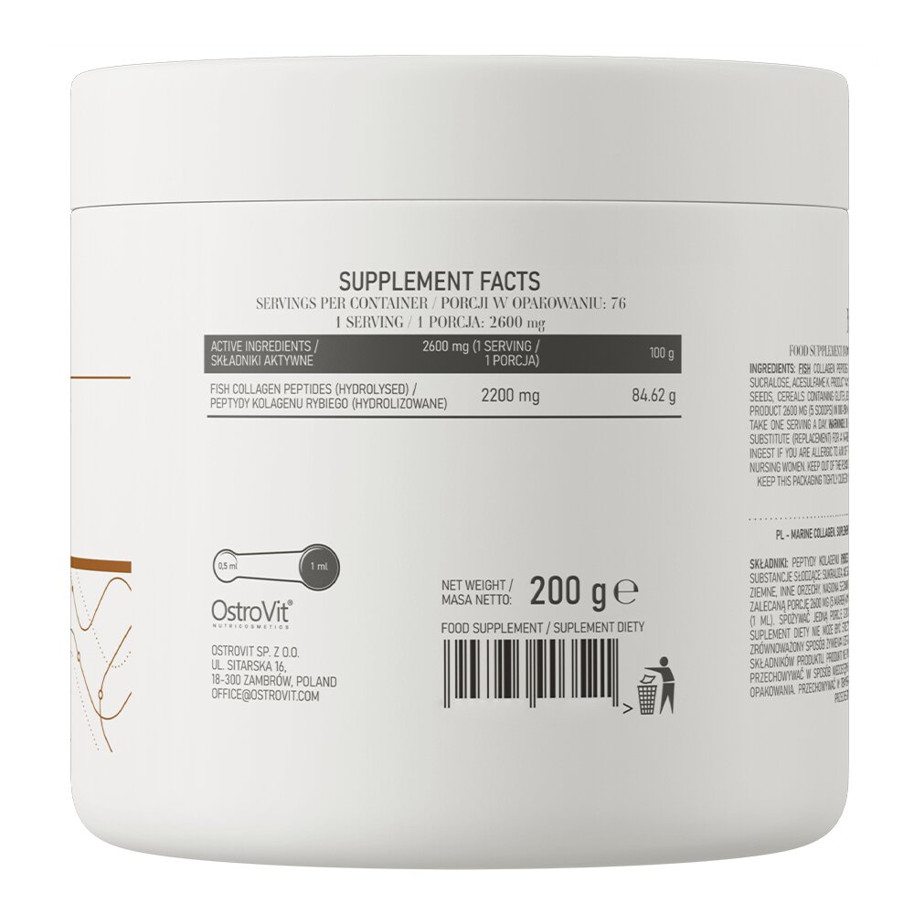 Препарат для суставов и связок OstroVit Marine Collagen, 200 грамм. Фото 2