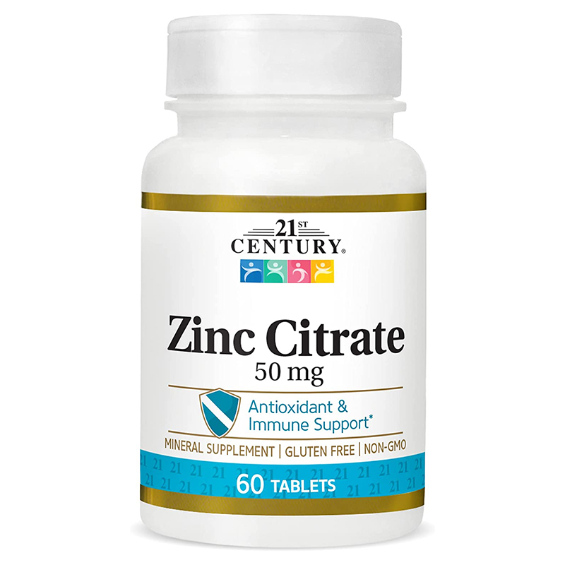 Вітаміни та мінерали 21st Century Zinc Citrate 50 mg, 60 таблеток