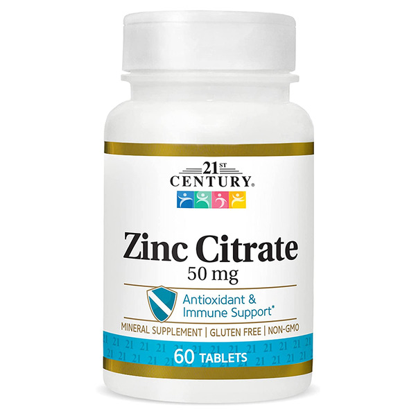 Вітаміни та мінерали 21st Century Zinc Citrate 50 mg, 60 таблеток
