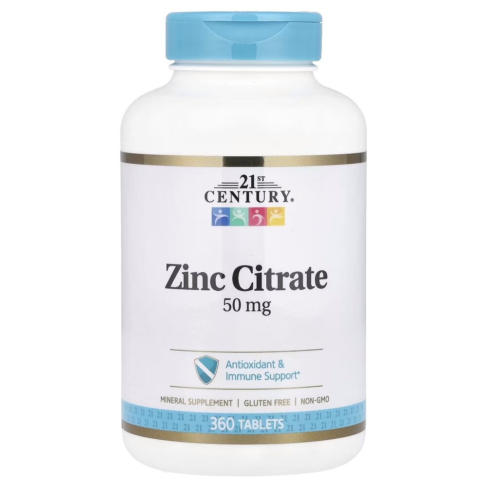 Витамины и минералы 21st Century Zinc Citrate 50 mg, 360 таблеток