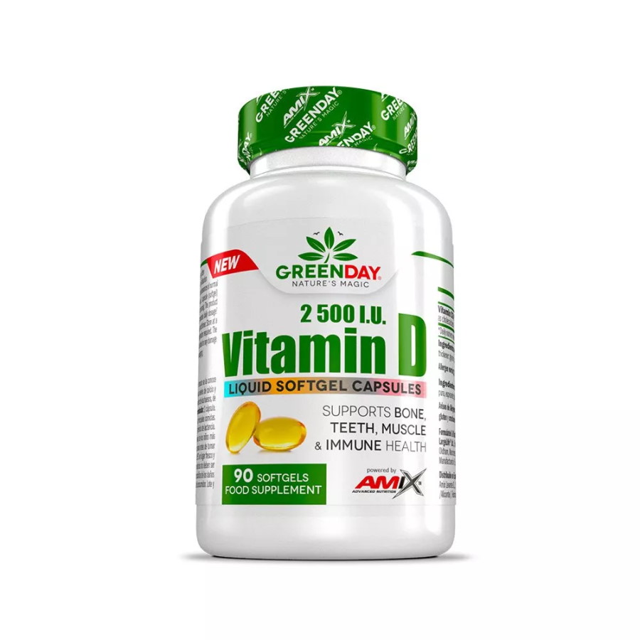 Витамины и минералы AMIX GreenDay Vitamin D3 2500 IU, 90 капсул