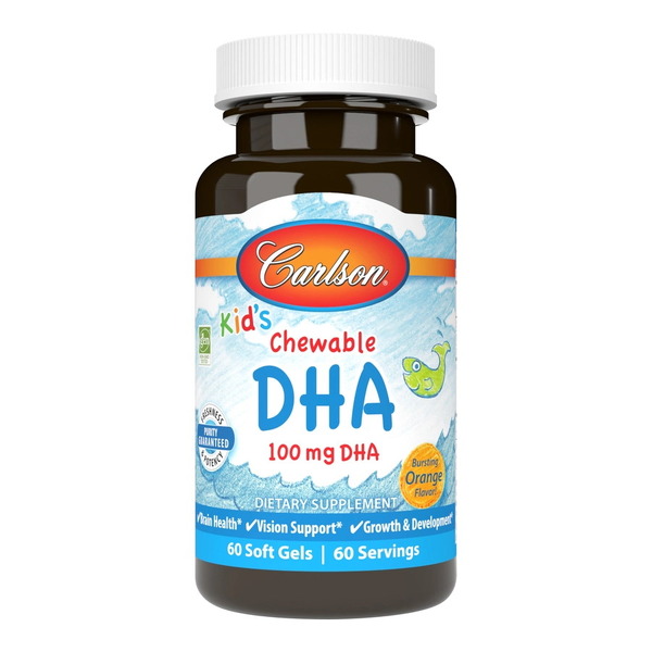 Жирні кислоти Carlson Labs Kid's Chewable DHA, 60 капсул