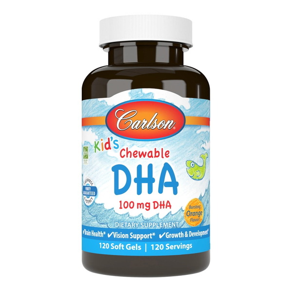 Жирні кислоти Carlson Labs Kid's Chewable DHA, 120 капсул