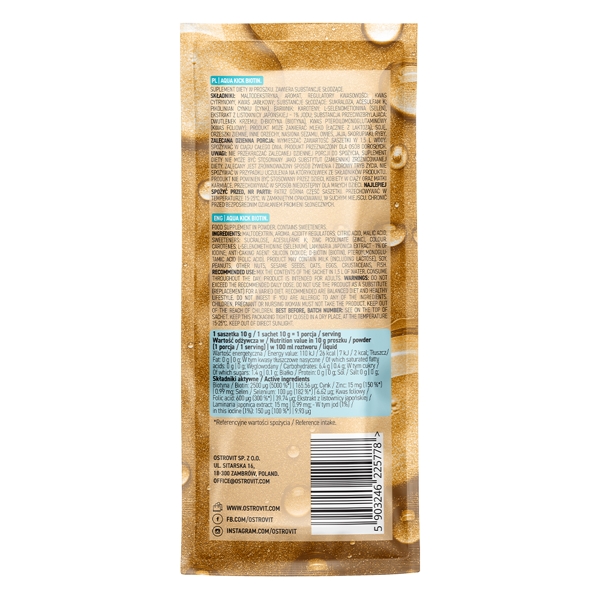 Витамины и минералы OstroVit Aqua Kick Biotin, 10 грамм ананас. Фото 2