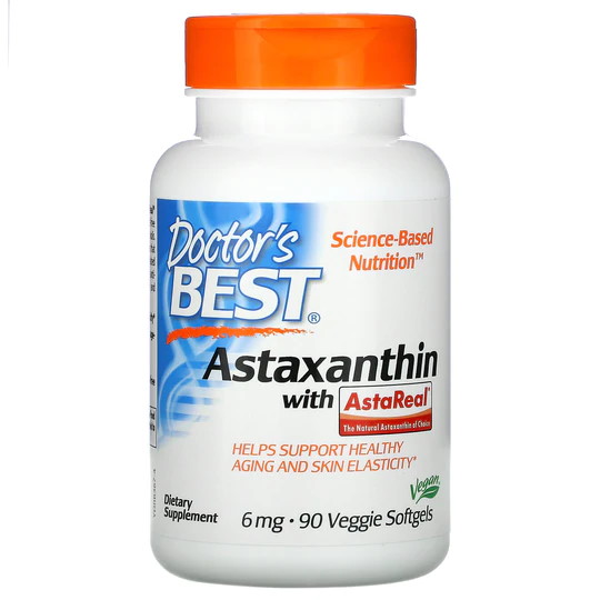 Натуральная добавка Doctor's Best Astaxanthin 6 mg, 90 вегакапсул
