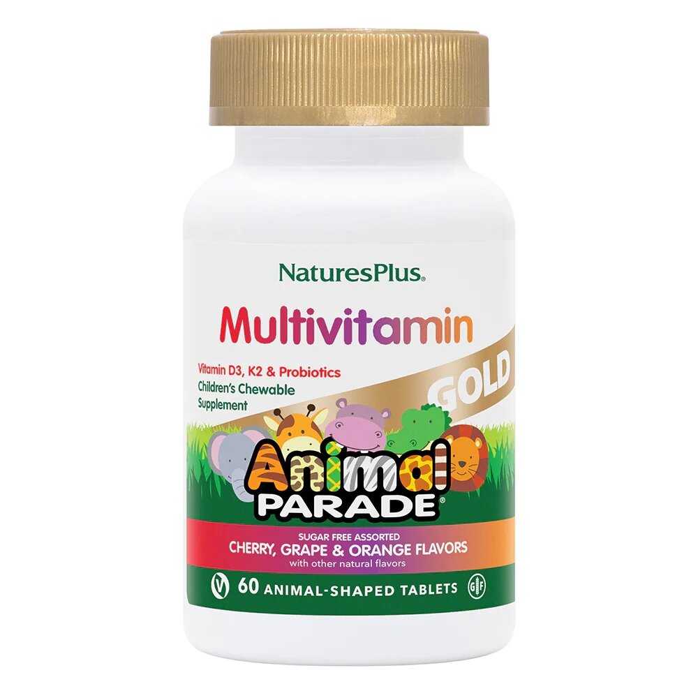 Вітаміни та мінерали Natures Plus Animal Parade Gold, 60 жувальних таблеток