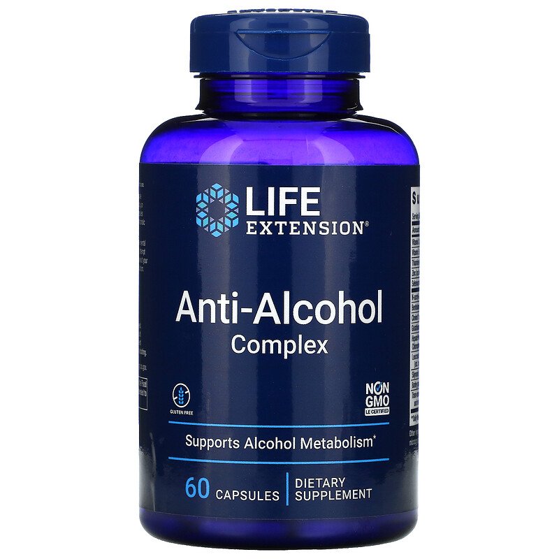 Вітаміни та мінерали Life Extension Anti-Alcohol Complex, 60 капсул