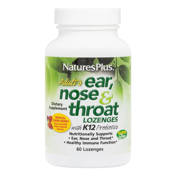 Вітаміни та мінерали Natures Plus Adults Ear Nose & Throat, 60 льодяників