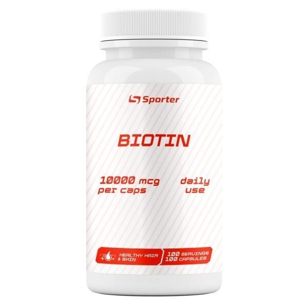 Вітаміни та мінерали Sporter Biotin 10000 mcg, 100 капсул
