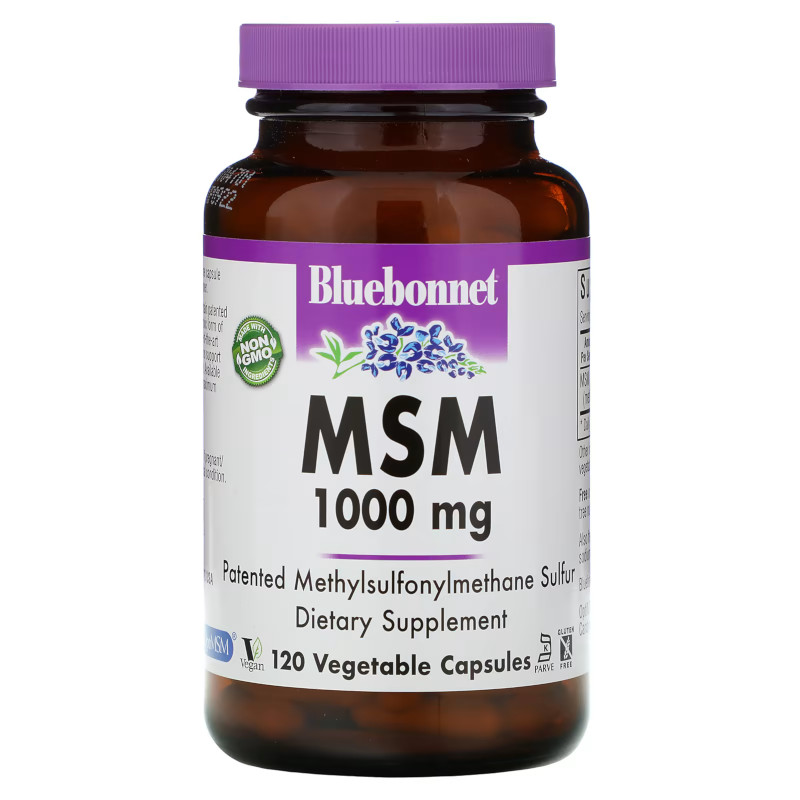 Препарат для суставов и связок Bluebonnet Nutrition MSM 1000 mg, 120 вегакапсул