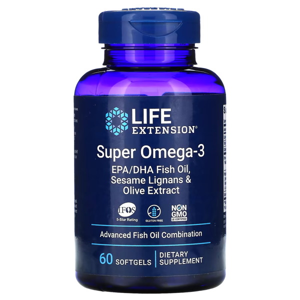 Жирні кислоти Life Extension Super Omega-3, 60 капсул