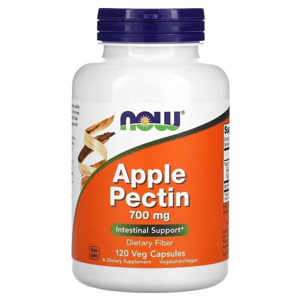 Натуральна добавка NOW Apple Pectin 700 mg, 120 вегакапсул