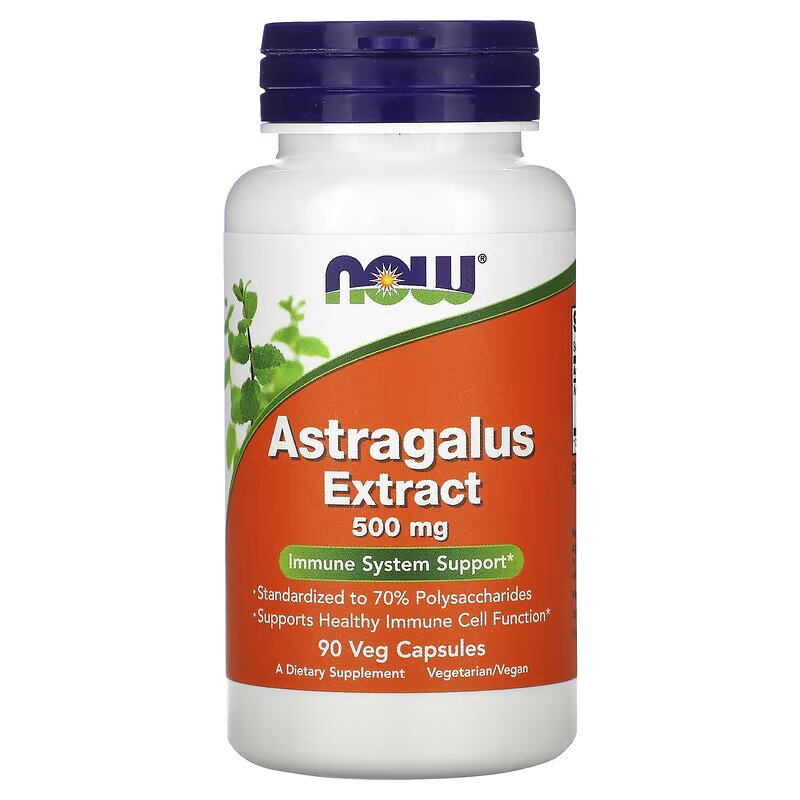 Натуральна добавка NOW Astragalus Extract 500 mg, 90 вегакапсул