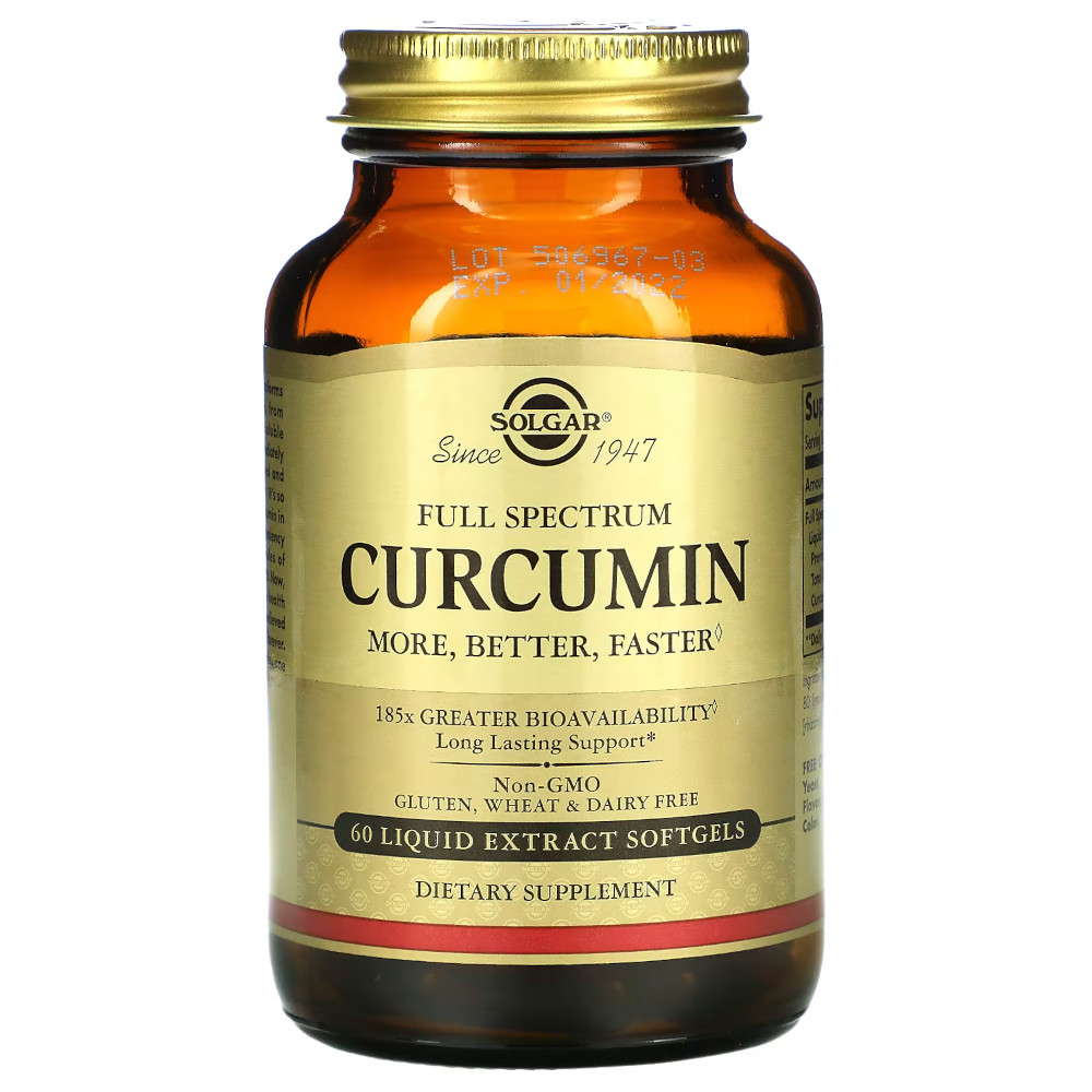 Натуральная добавка Solgar Curcumin Full Spectrum, 60 капсул