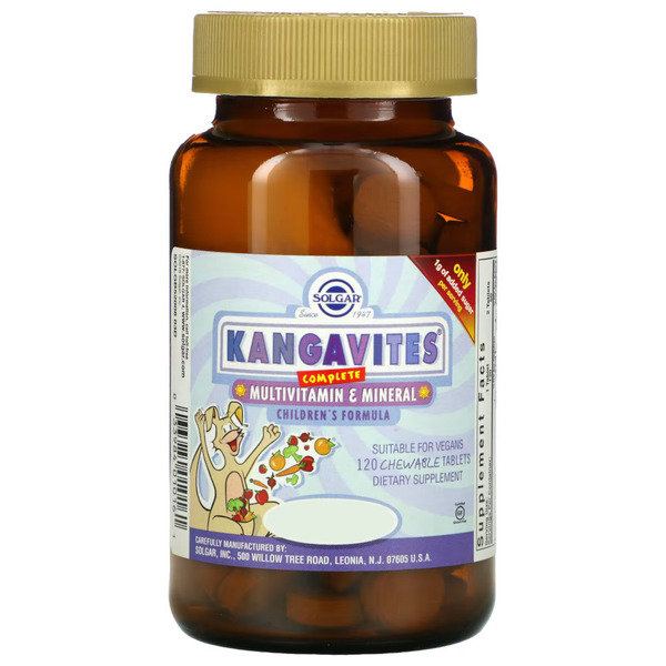Витамины и минералы Solgar Kangavites, 120 жевательных таблеток