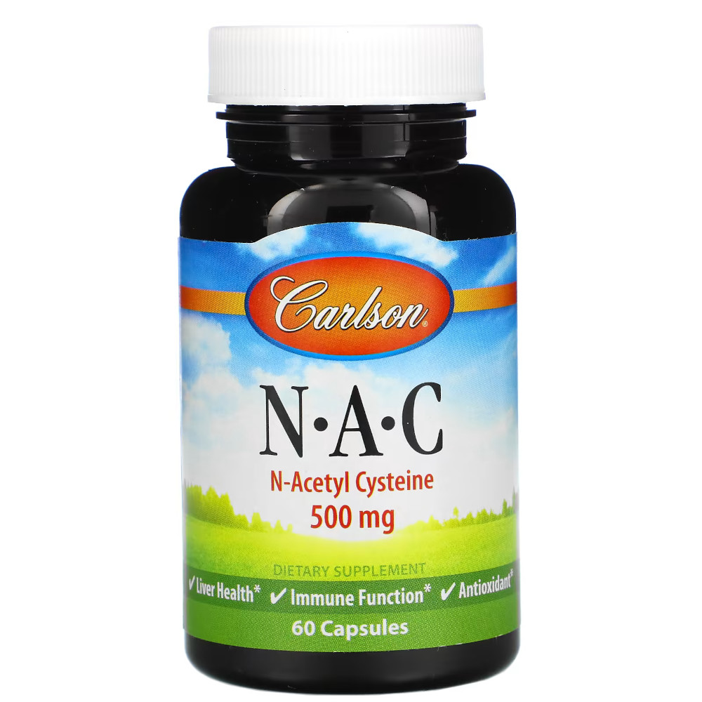 Амінокислота Carlson Labs N-A-C 500 mg, 60 капсул