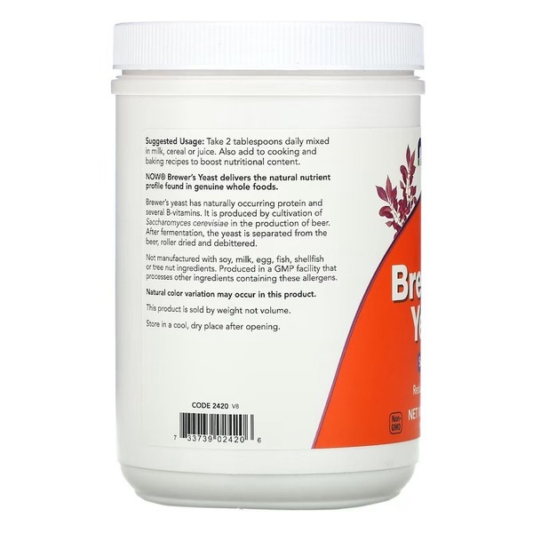 Натуральная добавка NOW Brewer's Yeast Super Food, 454 грамм. Фото 3