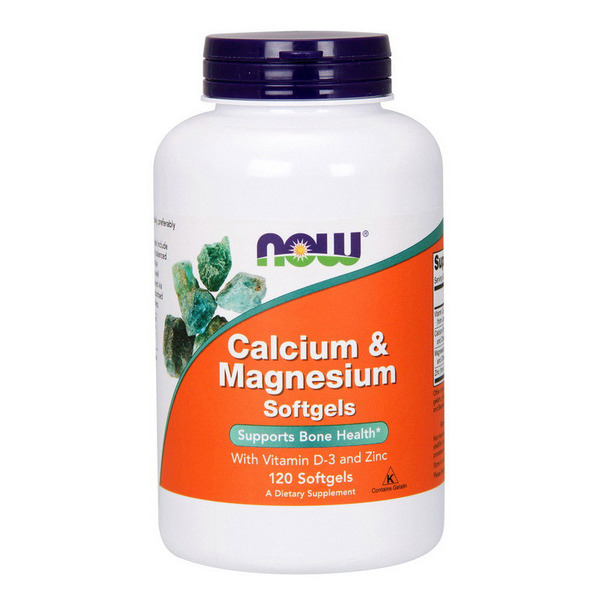 Витамины и минералы NOW Calcium & Magnesium Softgels, 120 капсул
