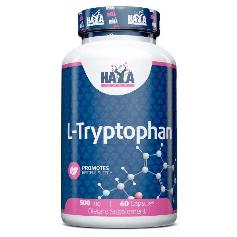 Амінокислота Haya Labs L-Tryptophan 500 mg, 60 капсул