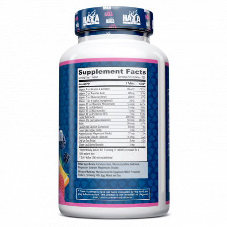 Вітаміни та мінерали Haya Labs Basic Adult Multivitamin, 100 таблеток. Фото 2