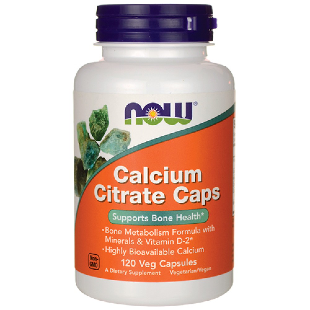 Вітаміни та мінерали NOW Calcium Citrate Caps, 120 вегакапсул