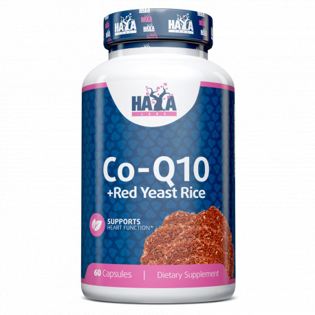 Натуральная добавка Haya Labs Co-Q10 and Red Yeast Rice, 60 капсул