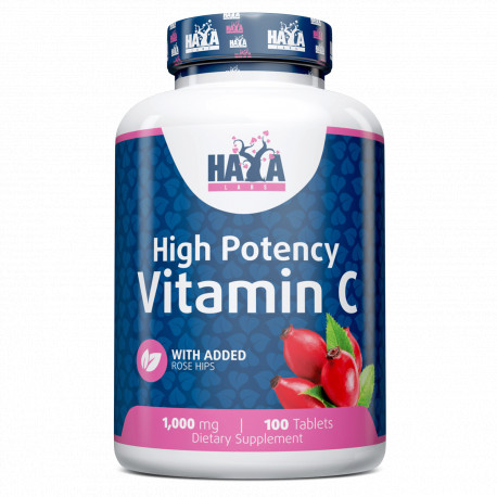 Витамины и минералы Haya Labs Vitamin C with Rose Hips 1000 mg High Potency, 100 таблеток