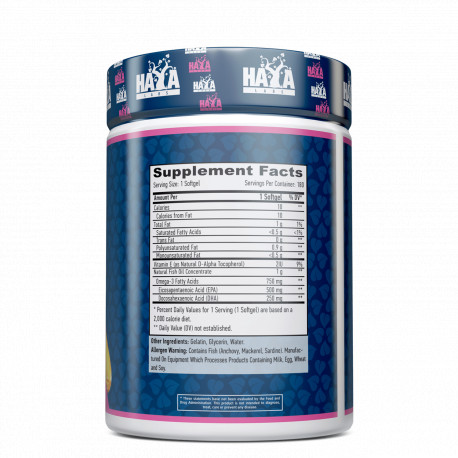 Жирные кислоты Haya Labs Ultra Omega 3, 180 капсул. Фото 2