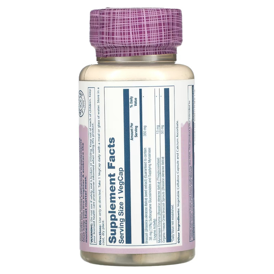 Натуральная добавка Solaray Activated Broccoli Seed Extract 350 mg, 30 вегакапсул. Фото 2