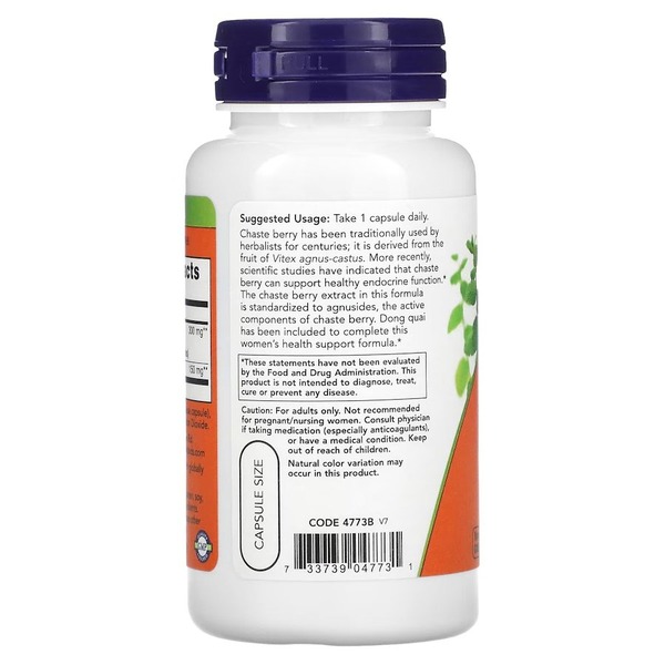Натуральная добавка NOW Chaste Berry Vitex 300 mg, 90 вегакапсул. Фото 3