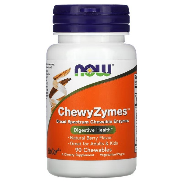 Натуральная добавка NOW ChewyZymes, 90 жевательных таблеток