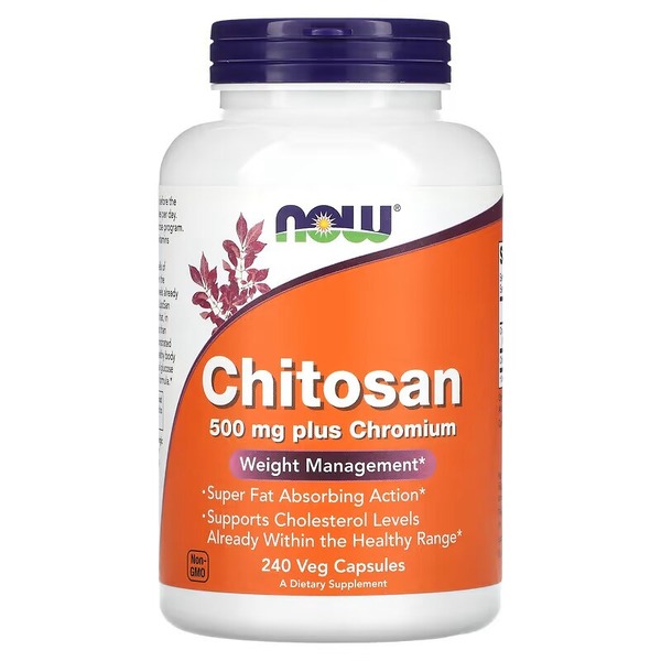 Натуральна добавка NOW Chitosan Plus 500 mg, 240 капсул