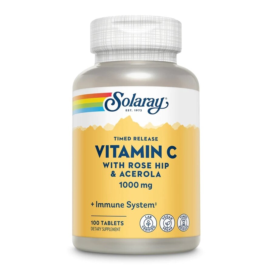 Вітаміни та мінерали Solaray Vitamin C 1000 mg Timed Release, 100 таблеток