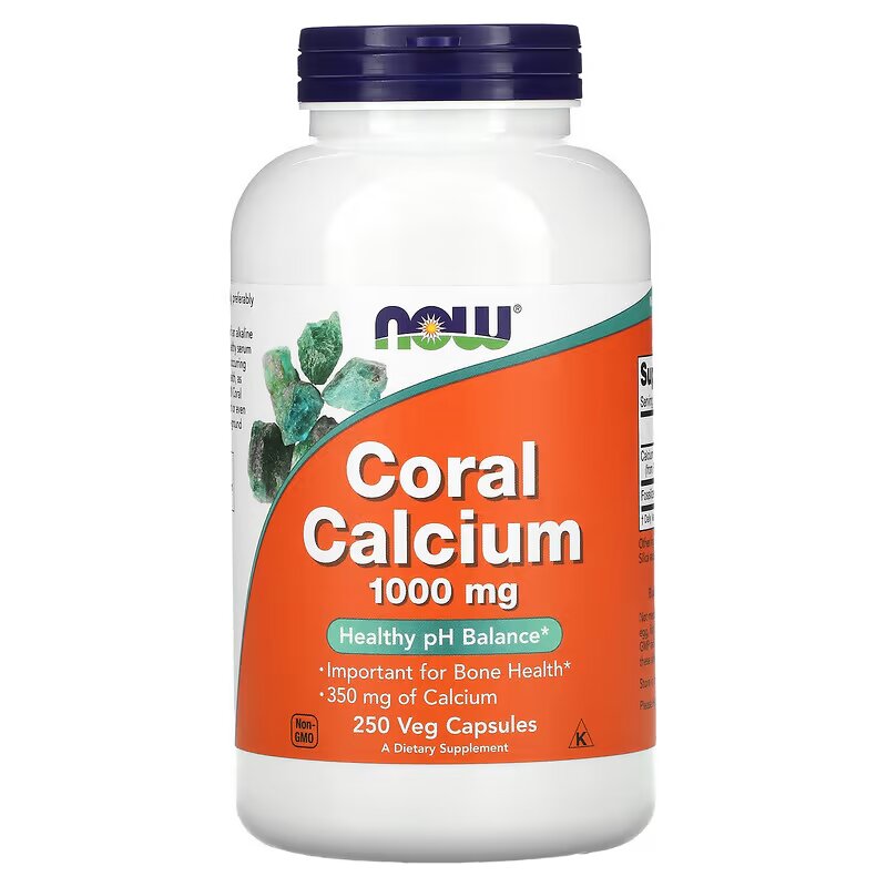 Витамины и минералы NOW Coral Calcium 1000 mg, 250 вегакапсул