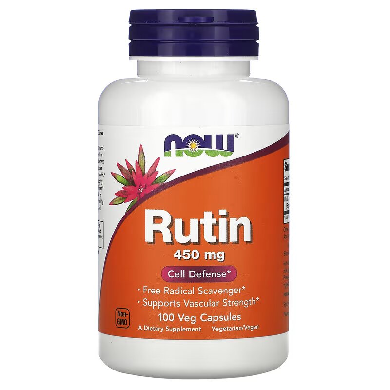 Вітаміни та мінерали NOW Rutin 450 mg, 100 вегакапсул