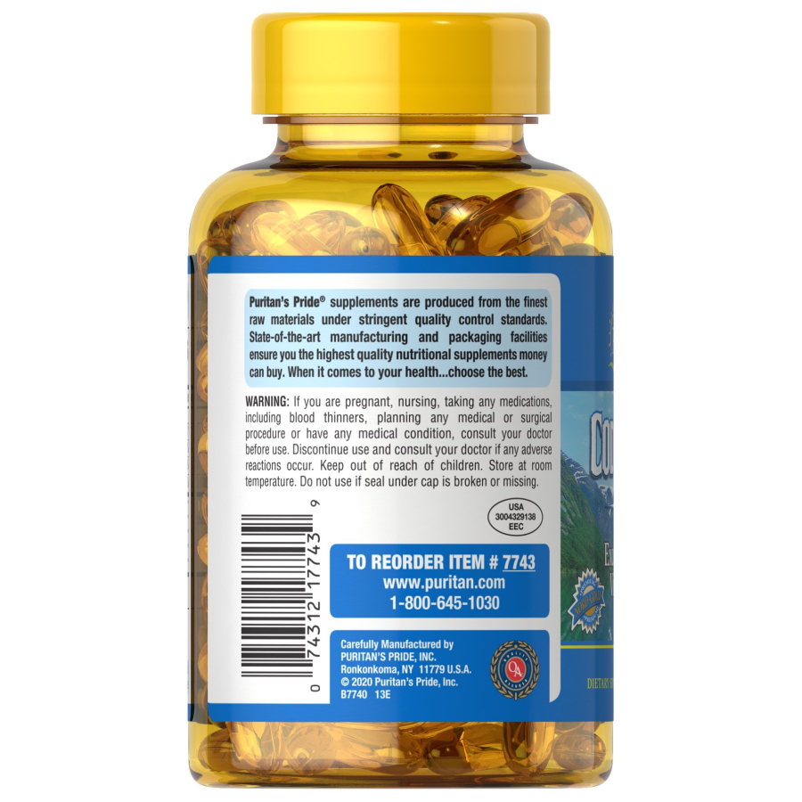 Жирні кислоти Puritan's Pride Cod Liver Oil 1000 mg, 120 капсул. Фото 3