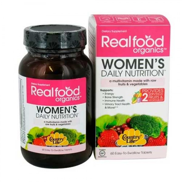 Витамины и минералы Country Life Realfood Organics Women's, 60 таблеток