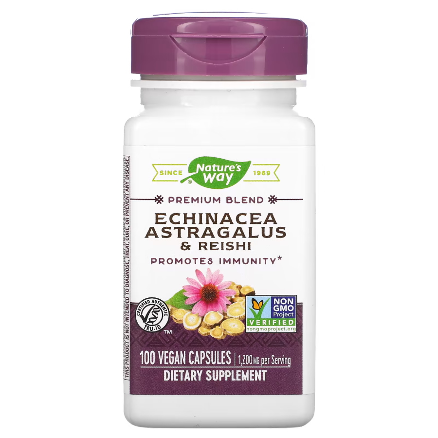 Натуральна добавка Nature's Way Echinacea Astragalus and Reishi, 100 вегакапсул
