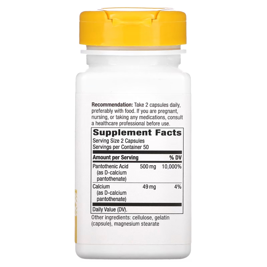 Вітаміни та мінерали Nature's Way Pantothenic Acid, 100 капсул. Фото 2