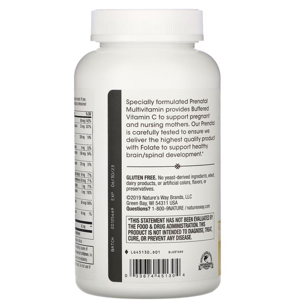 Вітаміни та мінерали Nature's Way Prenatal MultiVitamin, 180 капсул. Фото 3