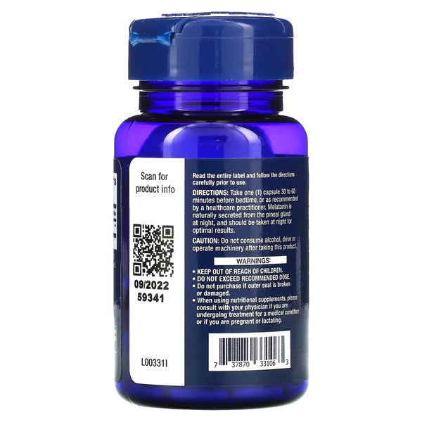 Натуральна добавка Life Extension Melatonin 10 mg, 60 вегакапсул. Фото 3