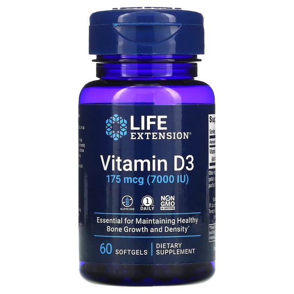 Вітаміни та мінерали Life Extension Vitamin D3 7000 IU, 60 капсул