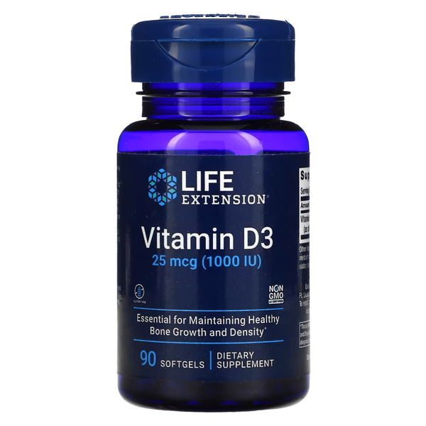 Вітаміни та мінерали Life Extension Vitamin D3 1000 IU, 90 капсул
